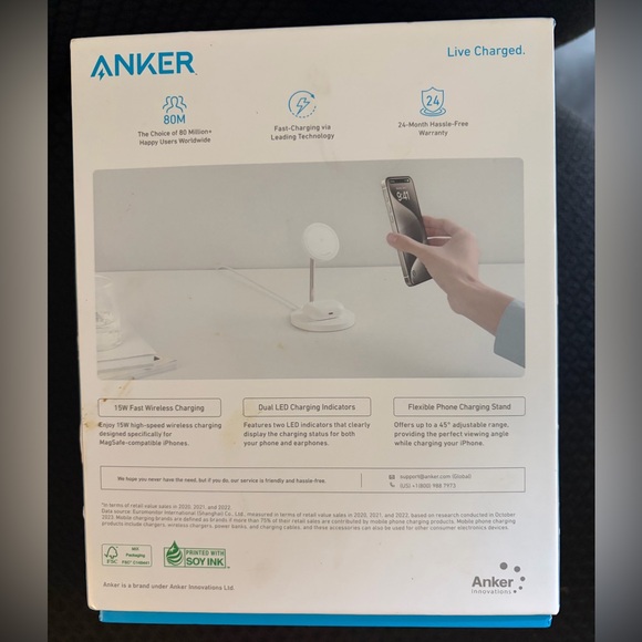 Anker MagGo 2-in-1 Charger Stand — Charges iPhone and AirPods - Picture 2 of 8